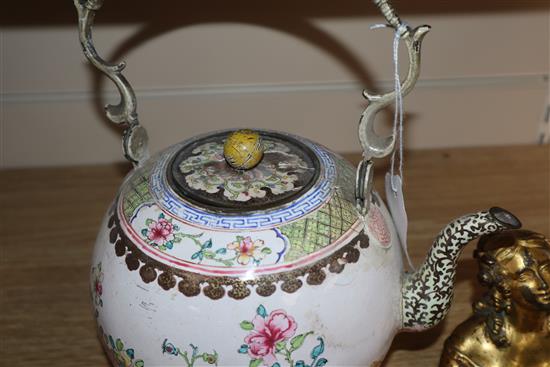 Two 18th century Canton enamel teapots